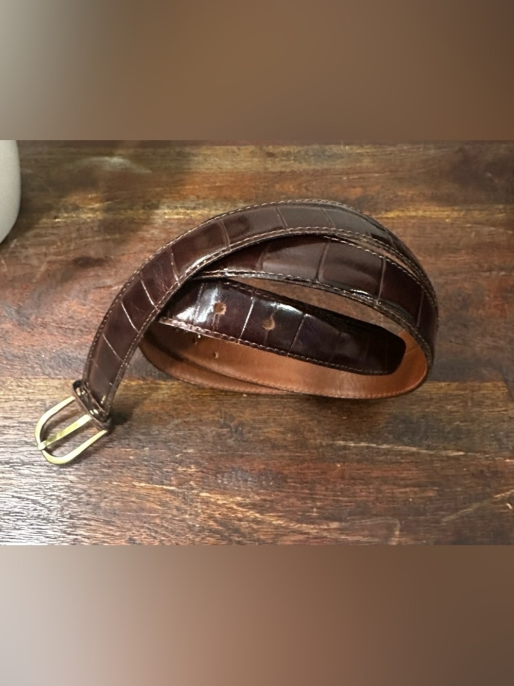 Alligator men’s belt with brass buckle size 40 The Highlander men’s shop